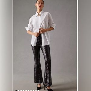 Anthropologie Joni Sequin Flare Pants SZ 12